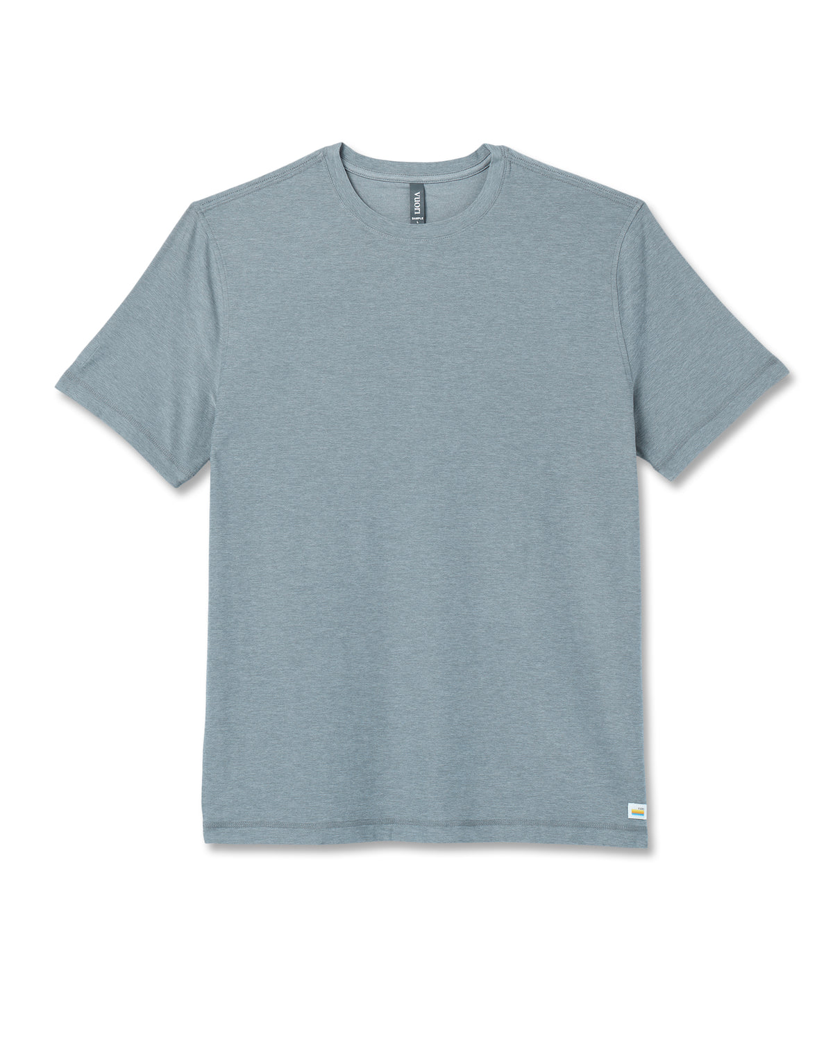 Strato Tech Tee Dusty Blue Heather Workout Shirt - Vuori