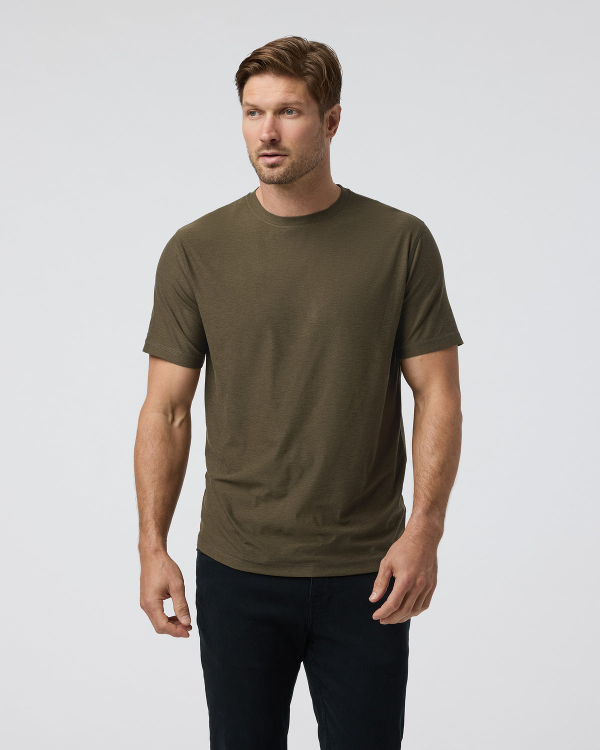 Strato Tech Tee Men's Moss Green Workout Shirt - Vuori