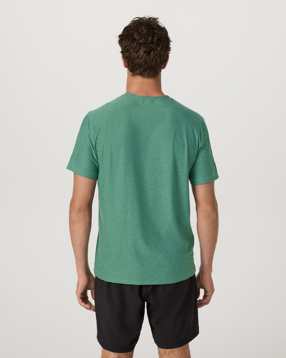 Strato Tech Tee Men's Hedge Green Workout Shirt - Vuori