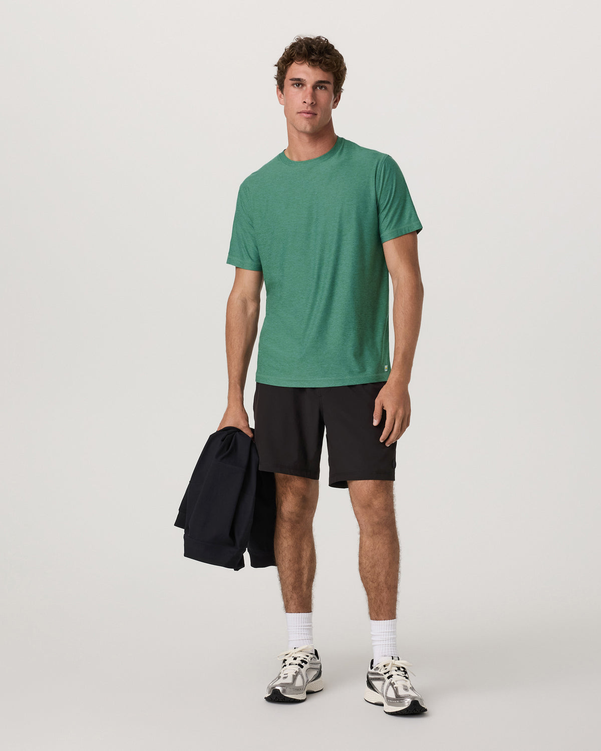 Strato Tech Tee Men's Hedge Green Workout Shirt - Vuori