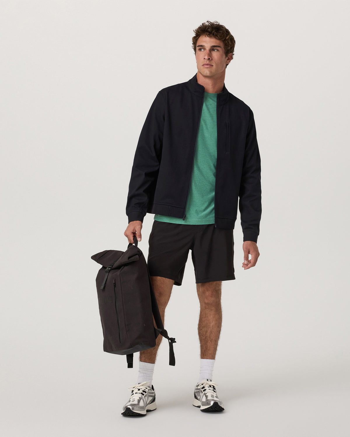 Strato Tech Tee Men's Hedge Green Workout Shirt - Vuori