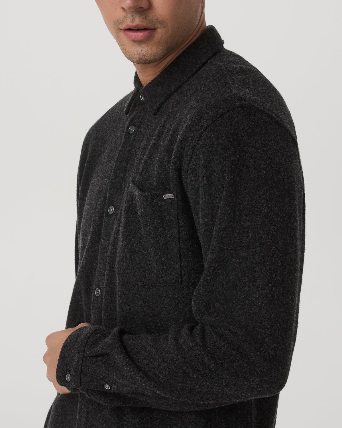 Long Sleeve Altitude Wool Shirt - Relaxed Volcanic Ash - Vuori