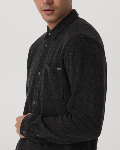 Long Sleeve Altitude Wool Shirt - Relaxed Volcanic Ash - Vuori