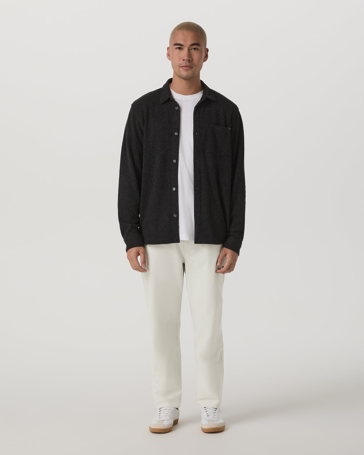 Long Sleeve Altitude Wool Shirt - Relaxed Volcanic Ash - Vuori