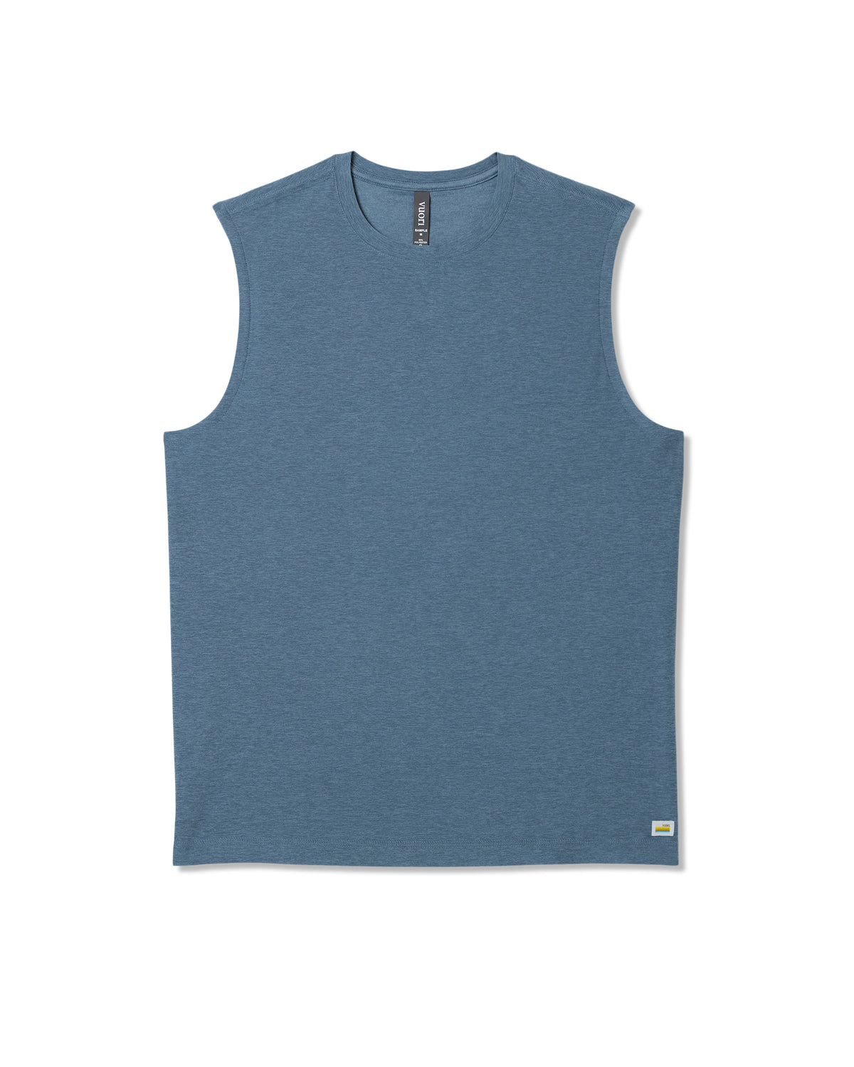 Strato Muscle Tee Men's Pool Blue Heather Tank Top - Vuori