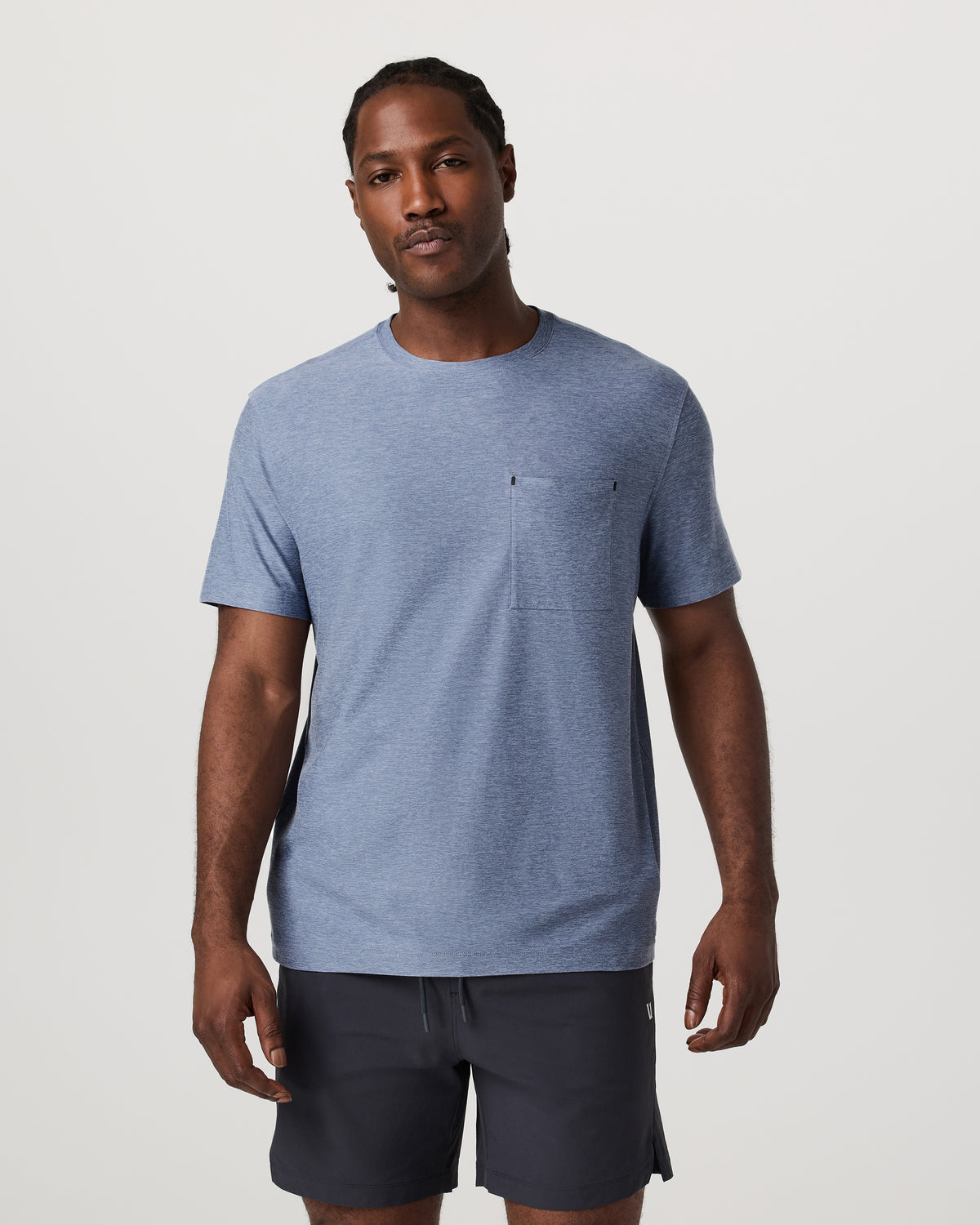 Men's Short Sleeve Strato Pocket Tee - Relaxed Chambray - Vuori