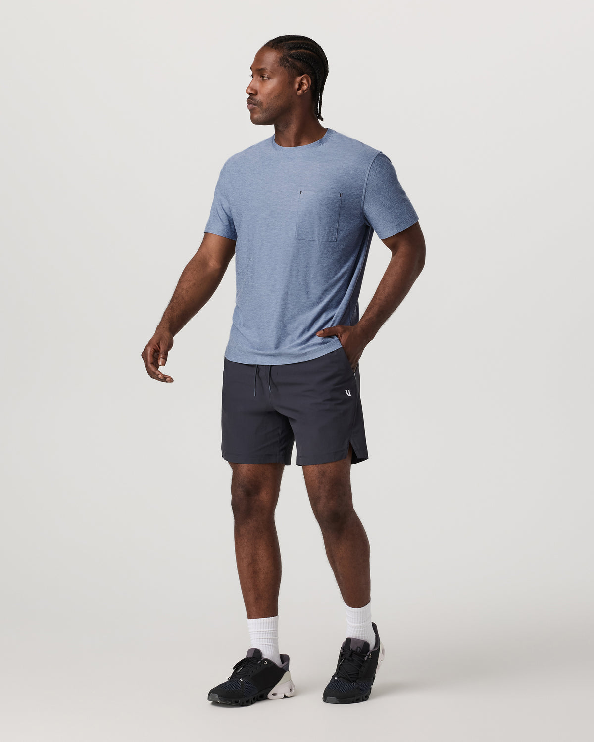 Men's Short Sleeve Strato Pocket Tee - Relaxed Chambray - Vuori