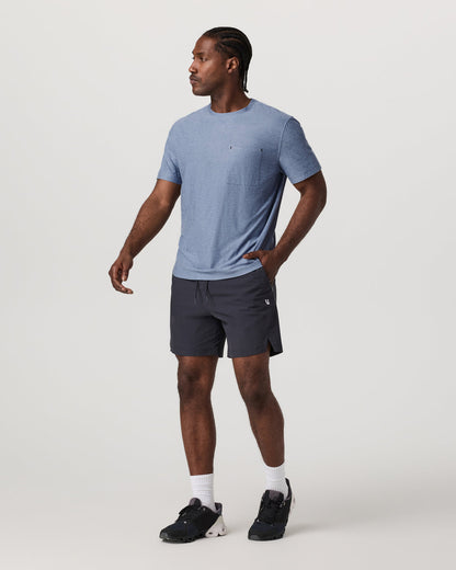 Men's Short Sleeve Strato Pocket Tee - Relaxed Chambray - Vuori