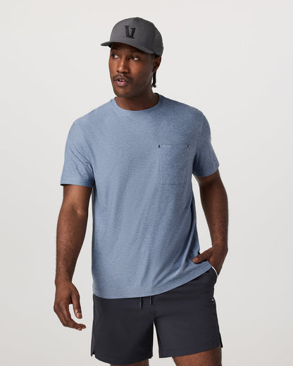 Men's Short Sleeve Strato Pocket Tee - Relaxed Chambray - Vuori
