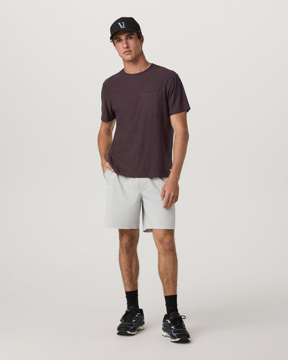 Short Sleeve Strato Pocket Tee - Relaxed Fit Raisin Heather - Vuori