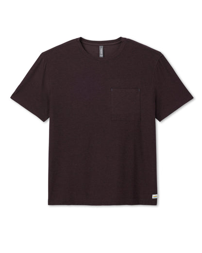 Short Sleeve Strato Pocket Tee - Relaxed Fit Raisin Heather - Vuori