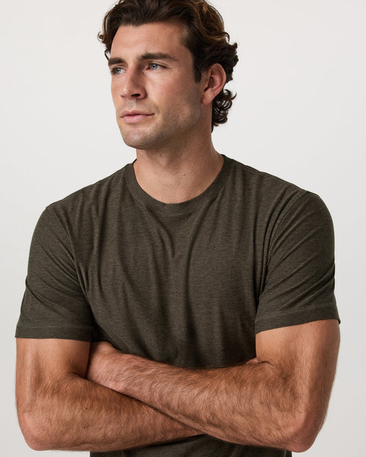 Strato Tech Tee Men's Dark Oregano Heather T-Shirt - Vuori