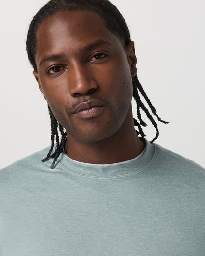 Long Sleeve Ponto Performance Tee Misty Blue Heather - Vuori