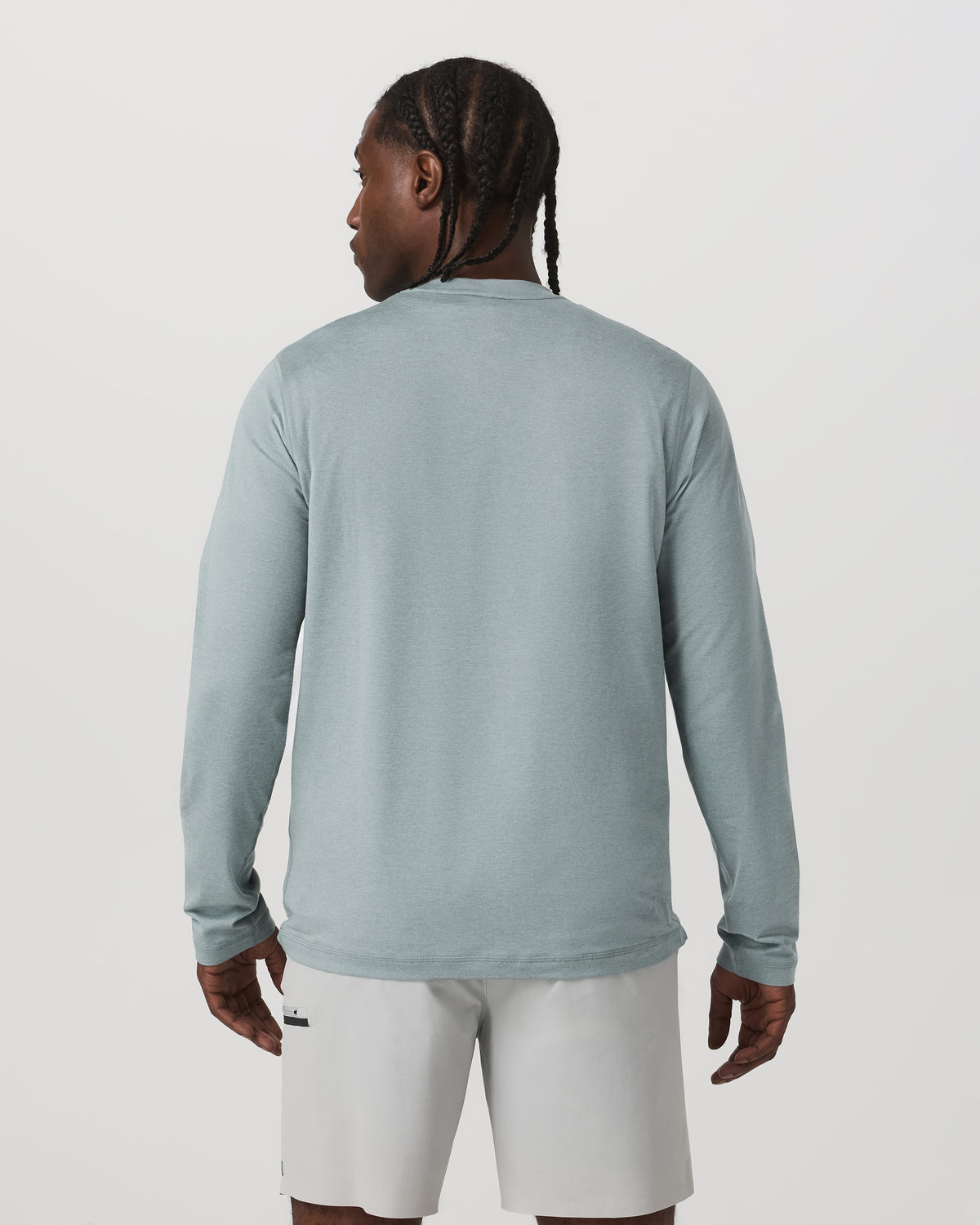Long Sleeve Ponto Performance Tee Misty Blue Heather - Vuori