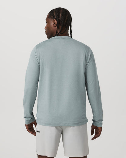 Long Sleeve Ponto Performance Tee Misty Blue Heather - Vuori