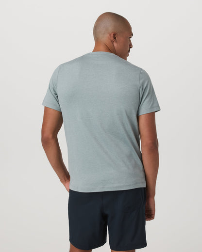 Short Sleeve Ponto Performance Tee Misty Blue Heather - Vuori