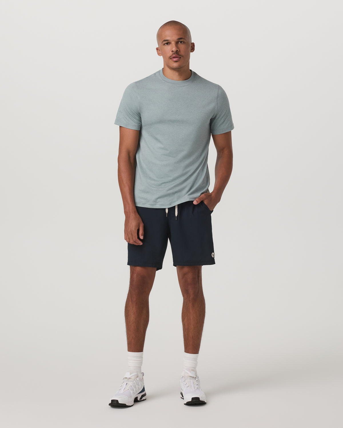 Short Sleeve Ponto Performance Tee Misty Blue Heather - Vuori