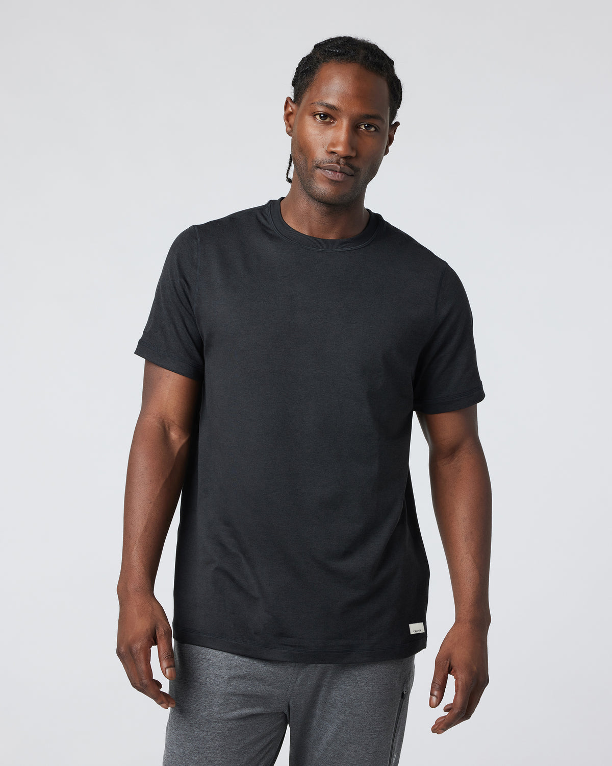 Short Sleeve Ponto Performance Tee Black Heather - Vuori