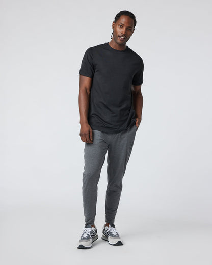 Short Sleeve Ponto Performance Tee Black Heather - Vuori