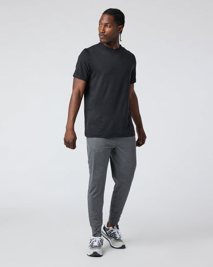 Short Sleeve Ponto Performance Tee Black Heather - Vuori