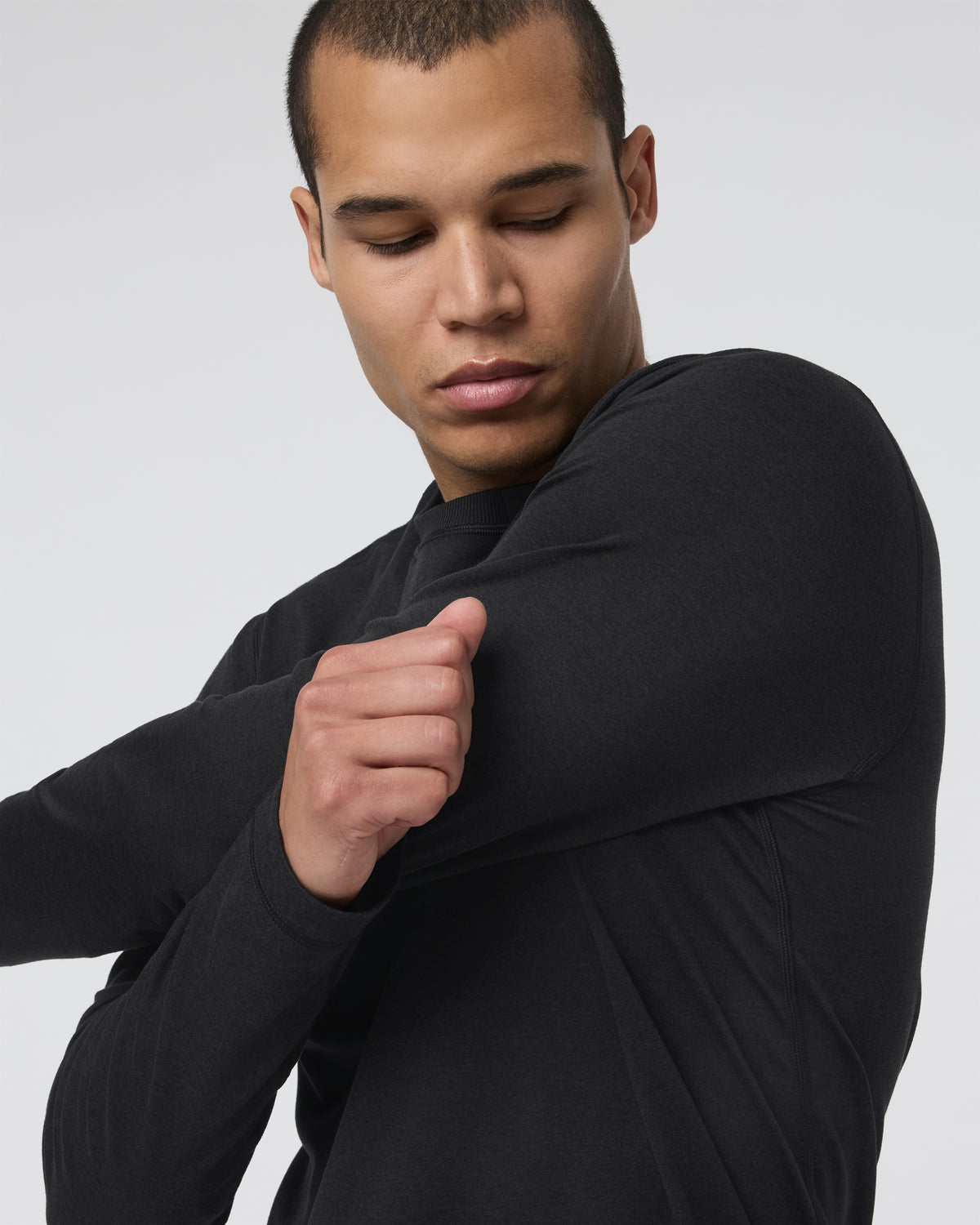 Long Sleeve Ponto Performance Tee Black Heather - Vuori