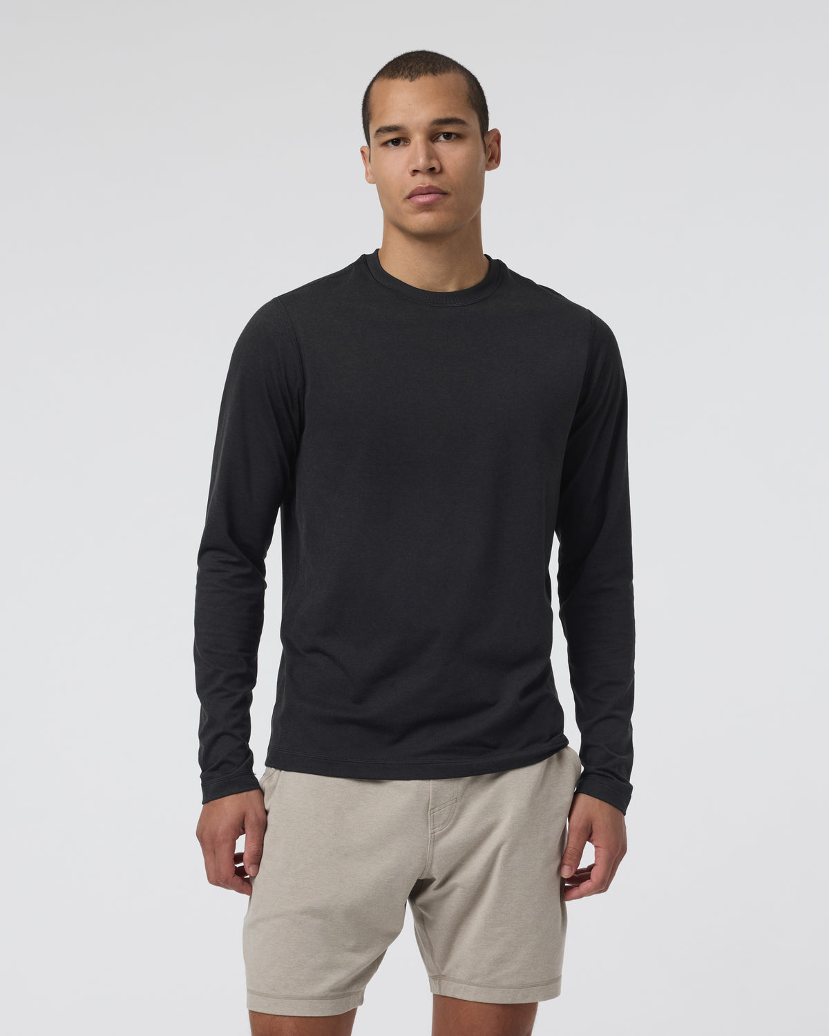 Long Sleeve Ponto Performance Tee Black Heather - Vuori