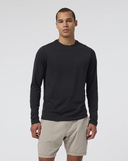 Long Sleeve Ponto Performance Tee Black Heather - Vuori