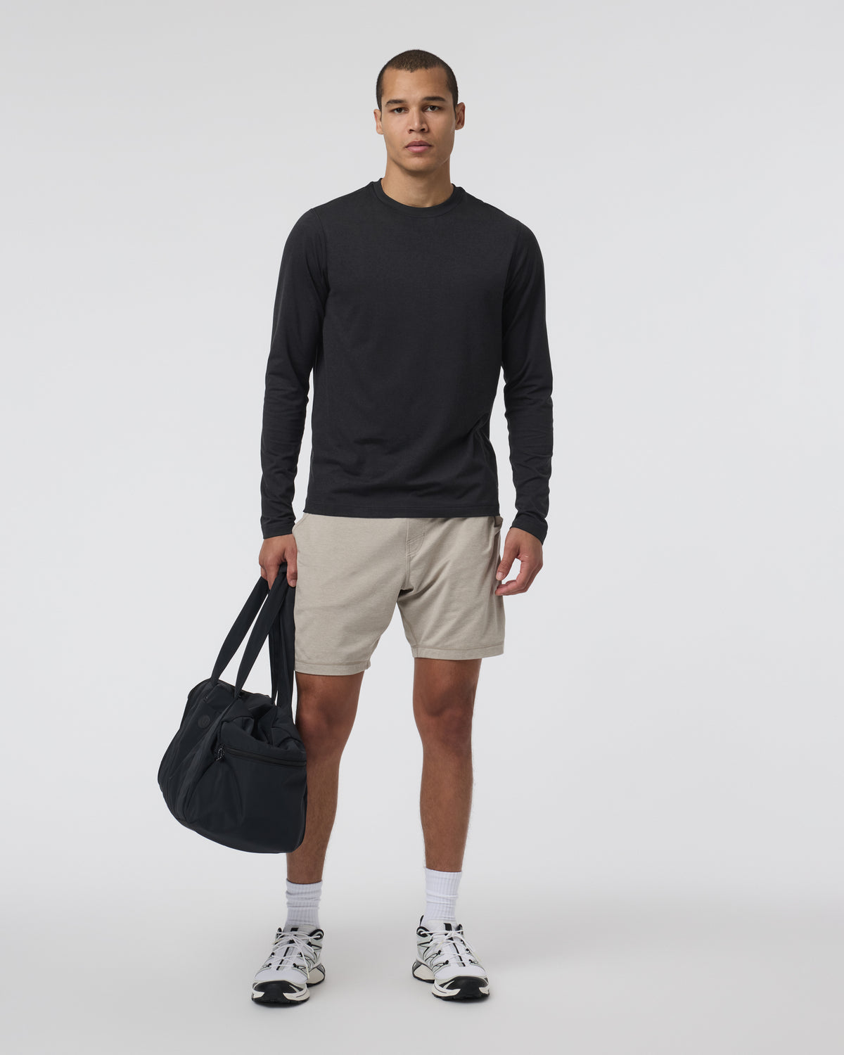 Long Sleeve Ponto Performance Tee Black Heather - Vuori