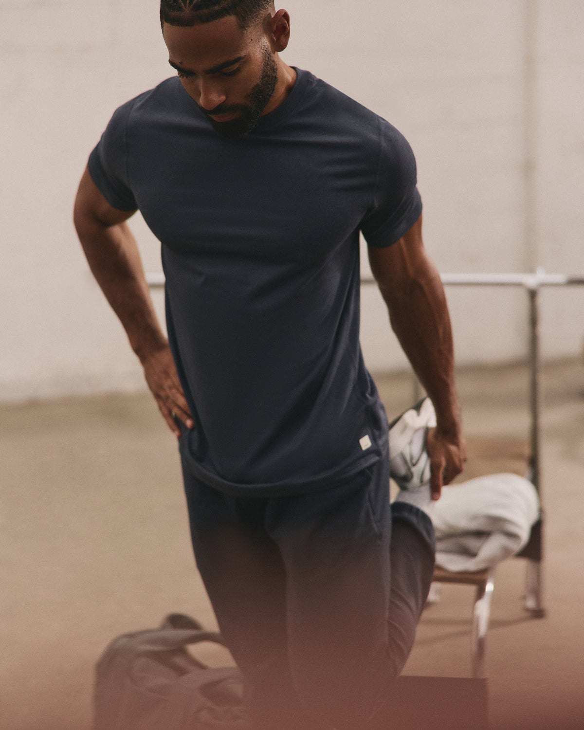 Short Sleeve Ponto Tee - Relaxed Fit Midnight Heather - Vuori
