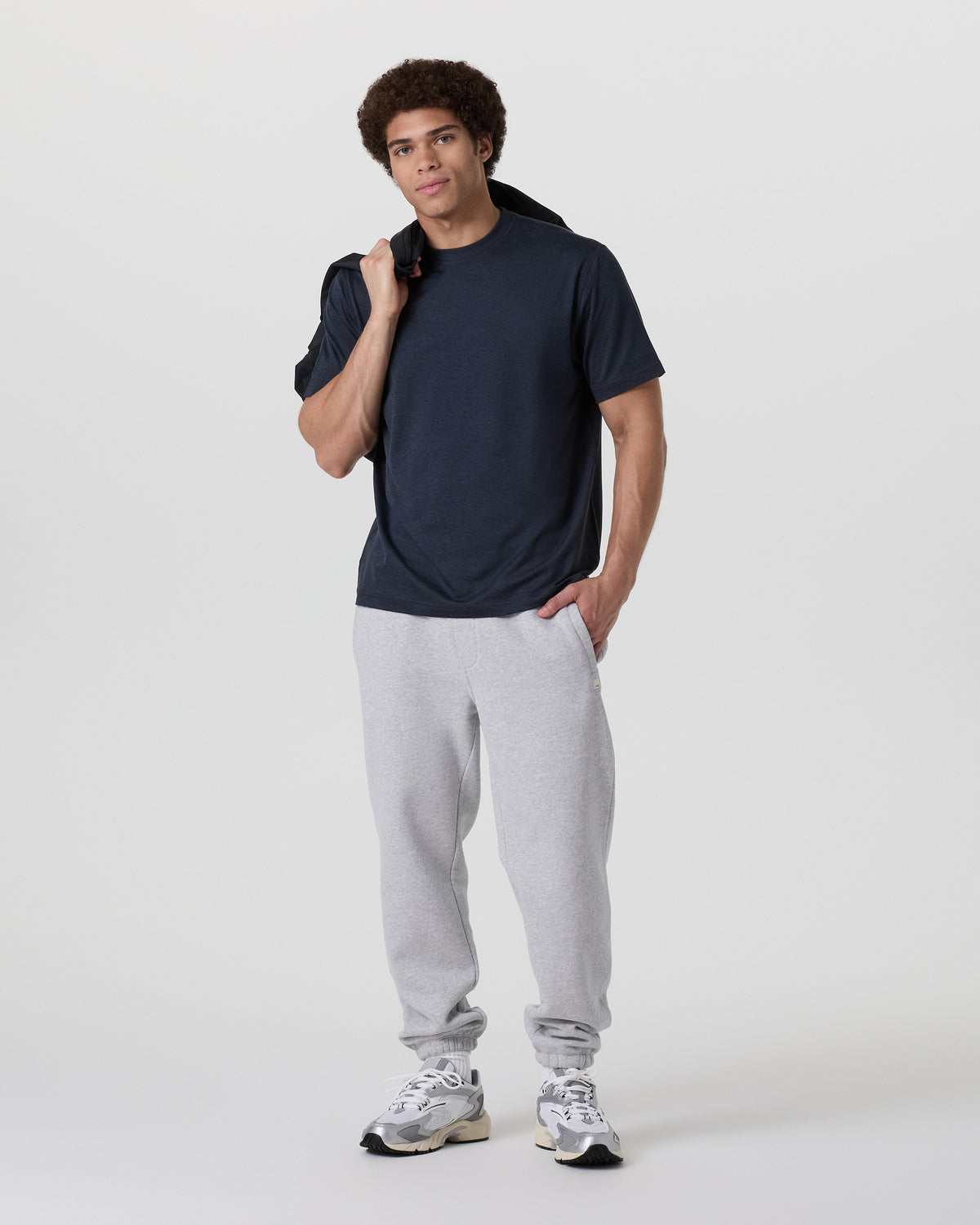 Short Sleeve Ponto Tee - Relaxed Fit Midnight Heather - Vuori