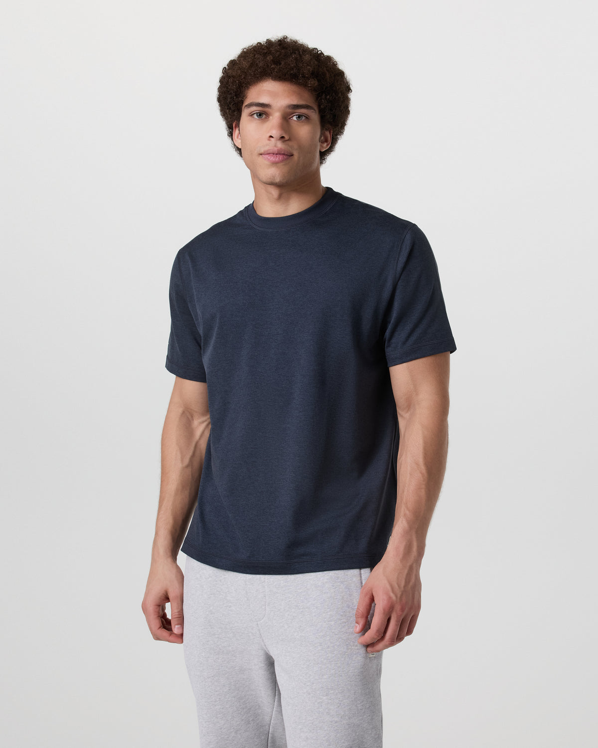 Short Sleeve Ponto Tee - Relaxed Fit Midnight Heather - Vuori