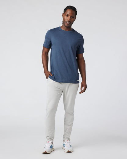 Short Sleeve Ponto Performance Tee Azure Heather - Vuori