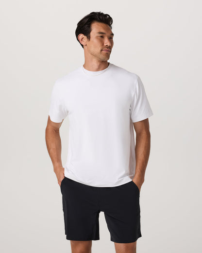 Men's Short Sleeve Ponto Tee - Relaxed White - Vuori