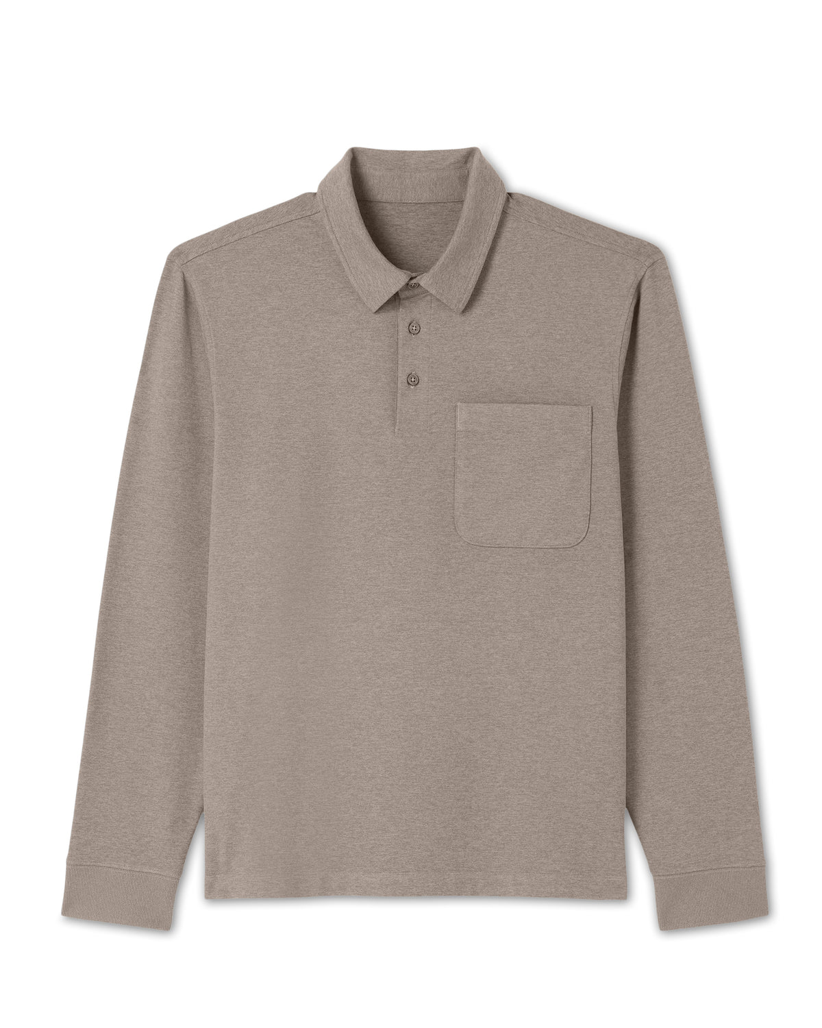 Men's Long Sleeve Coronado Rugby Walnut Heather - Vuori