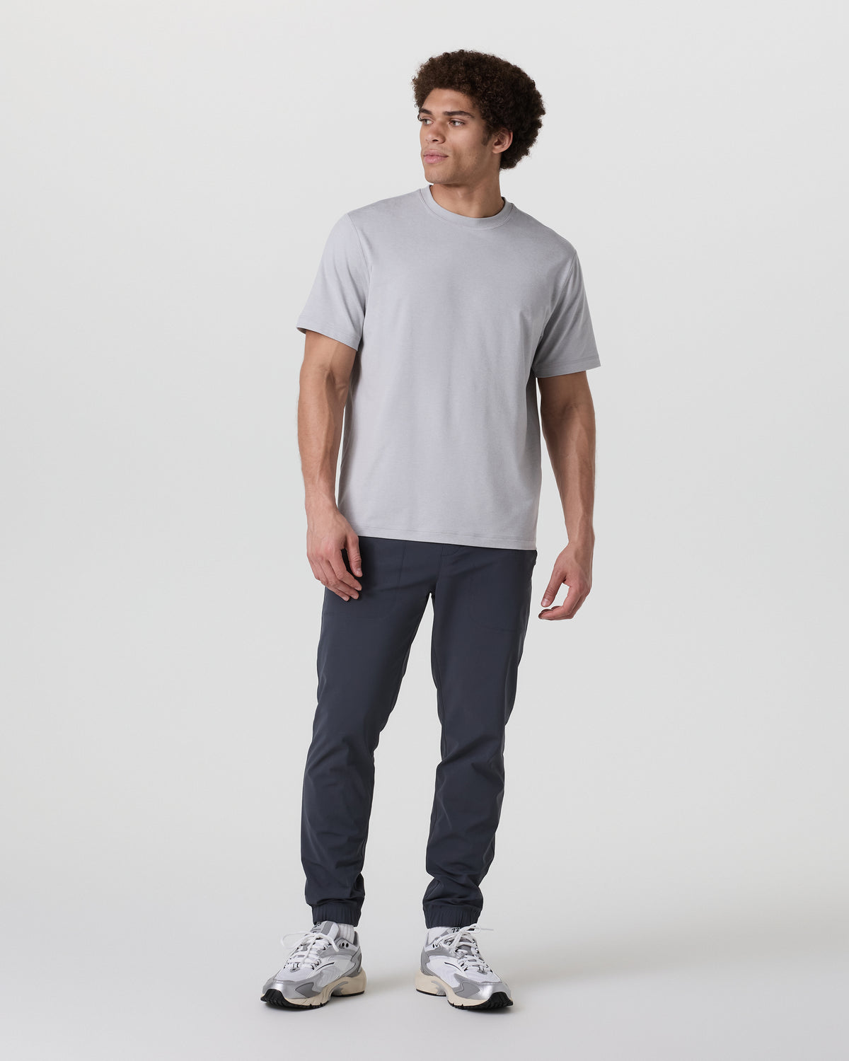 Short Sleeve Ponto Tee - Relaxed Fit Frost Grey Heather - Vuori