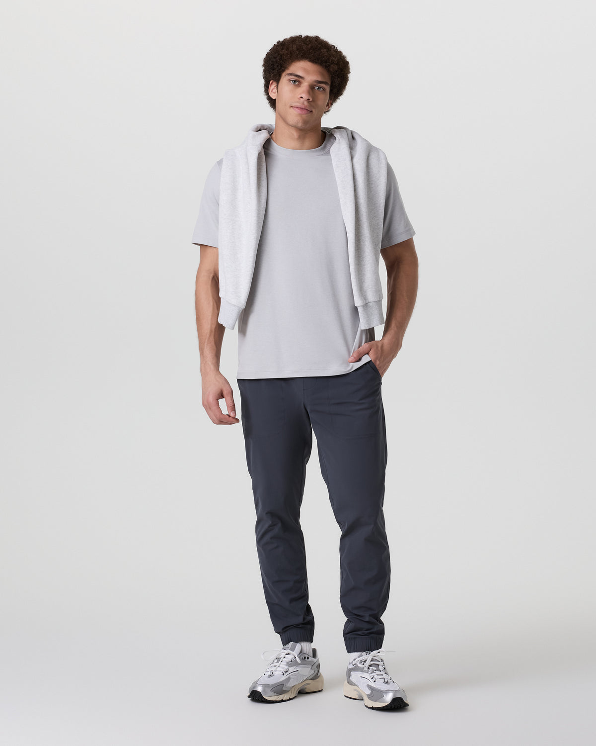 Short Sleeve Ponto Tee - Relaxed Fit Frost Grey Heather - Vuori