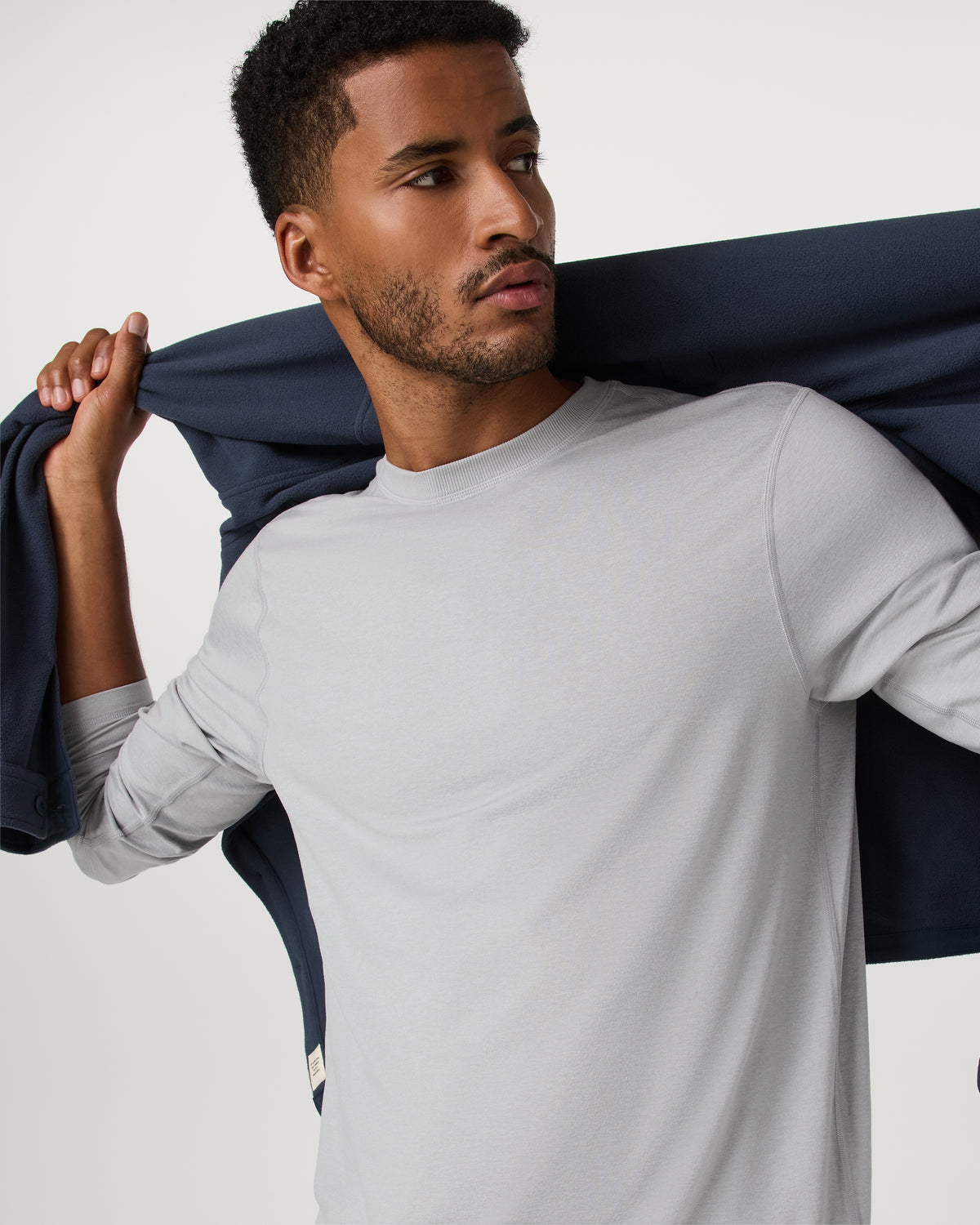 Long Sleeve Ponto Performance Tee Frost Grey Heather - Vuori