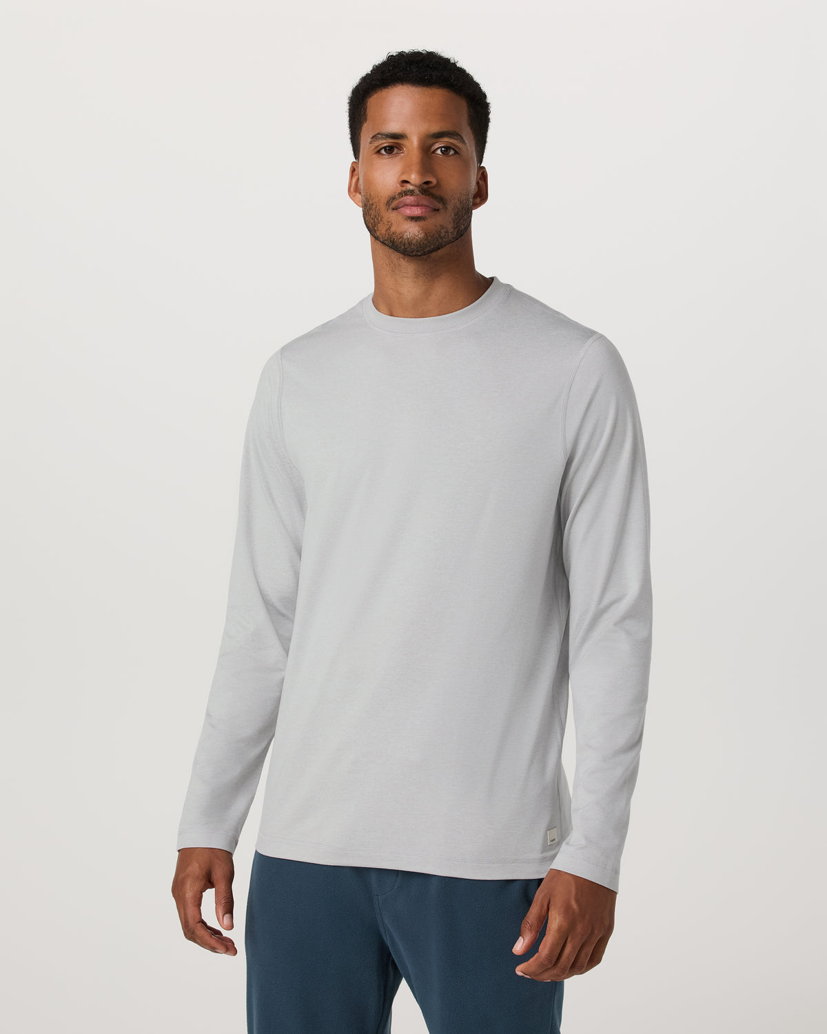 Long Sleeve Ponto Performance Tee Frost Grey Heather - Vuori