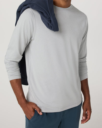 Long Sleeve Ponto Performance Tee Frost Grey Heather - Vuori