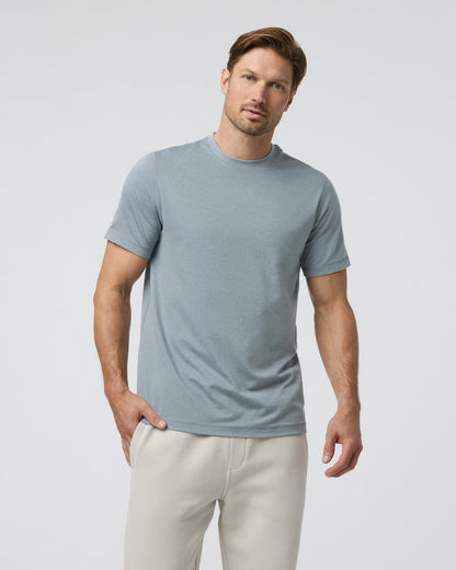 Short Sleeve Ponto Performance Tee Dusty Blue Heather - Vuori