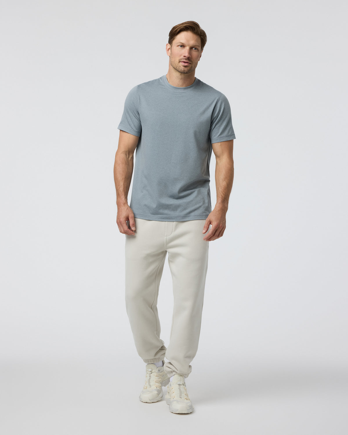 Short Sleeve Ponto Performance Tee Dusty Blue Heather - Vuori