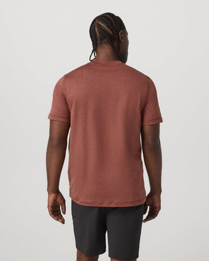 Short Sleeve Ponto Performance Tee Firebrick Heather - Vuori