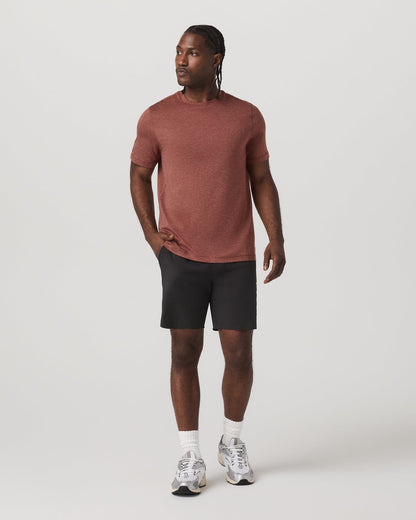 Short Sleeve Ponto Performance Tee Firebrick Heather - Vuori