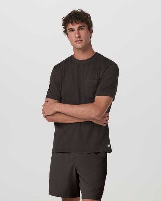Men's Short Sleeve Ponto Pocket Tee - Relaxed Fit Carbon - Vuori