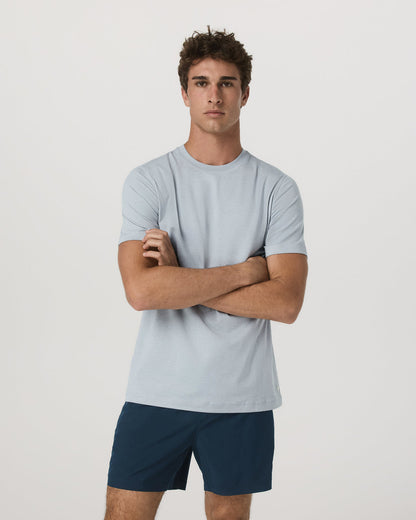 Short Sleeve Ponto Performance Tee Harbor Grey Heather - Vuori