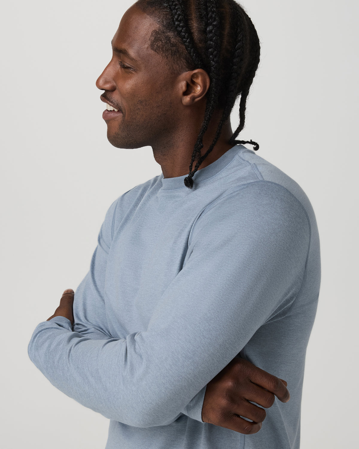 Long Sleeve Ponto Performance Tee Blue Dusk Heather - Vuori