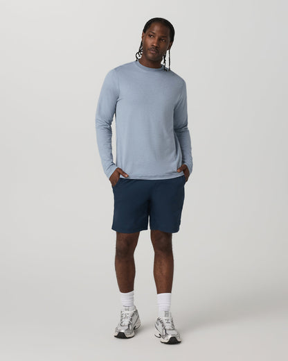 Long Sleeve Ponto Performance Tee Blue Dusk Heather - Vuori