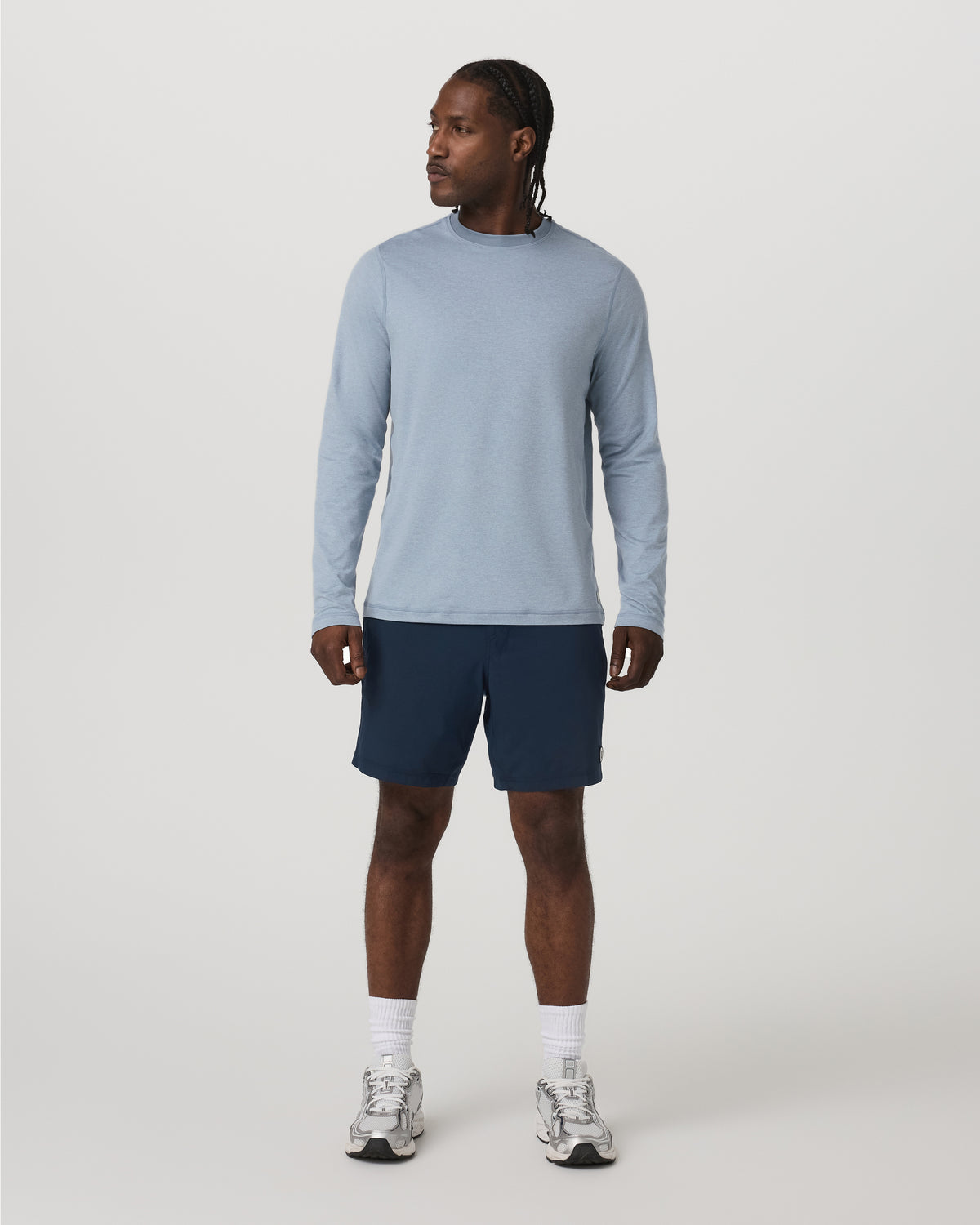 Long Sleeve Ponto Performance Tee Blue Dusk Heather - Vuori