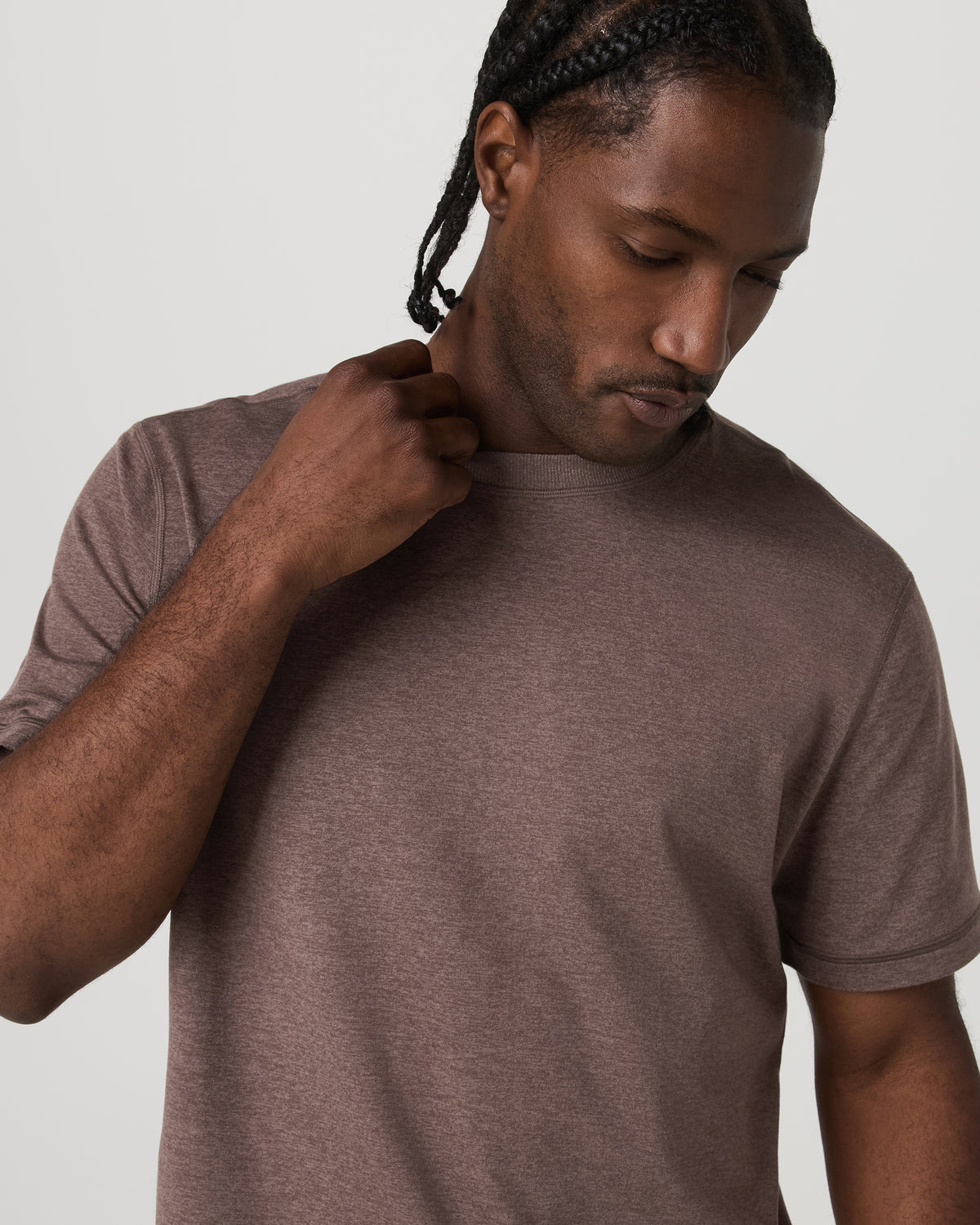 Short Sleeve Ponto Tee - Relaxed Fit Elm Heather - Vuori