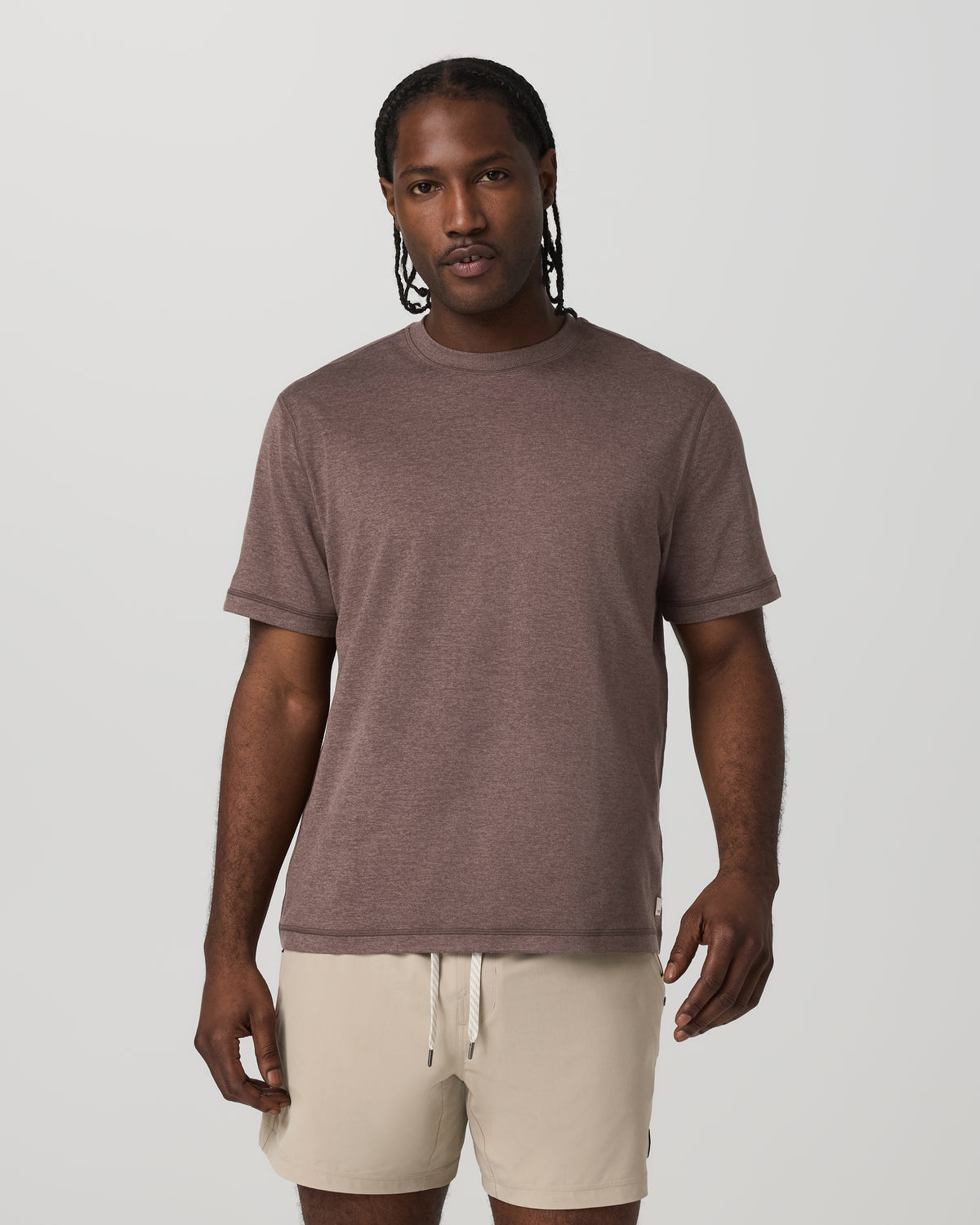 Short Sleeve Ponto Tee - Relaxed Fit Elm Heather - Vuori